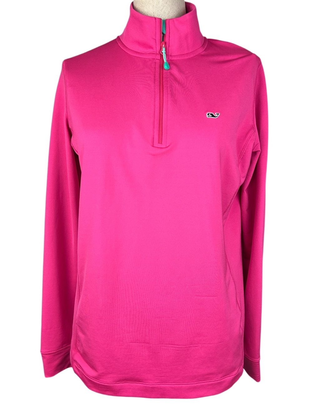Vineyard Vines Women's Hot Pink Quarter-Zip Sport Pullover Jacket